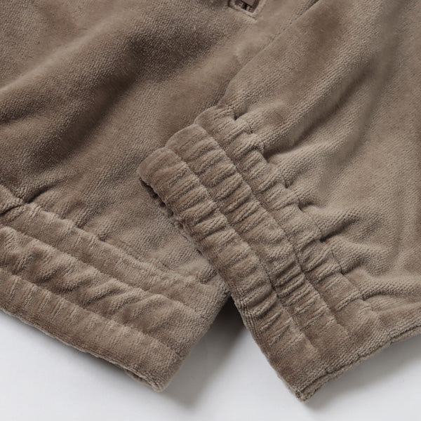 ORGANIC COTTON VELOR HALF ZIP BLOUSON (A22SP01CV) | AURALEE / Tops