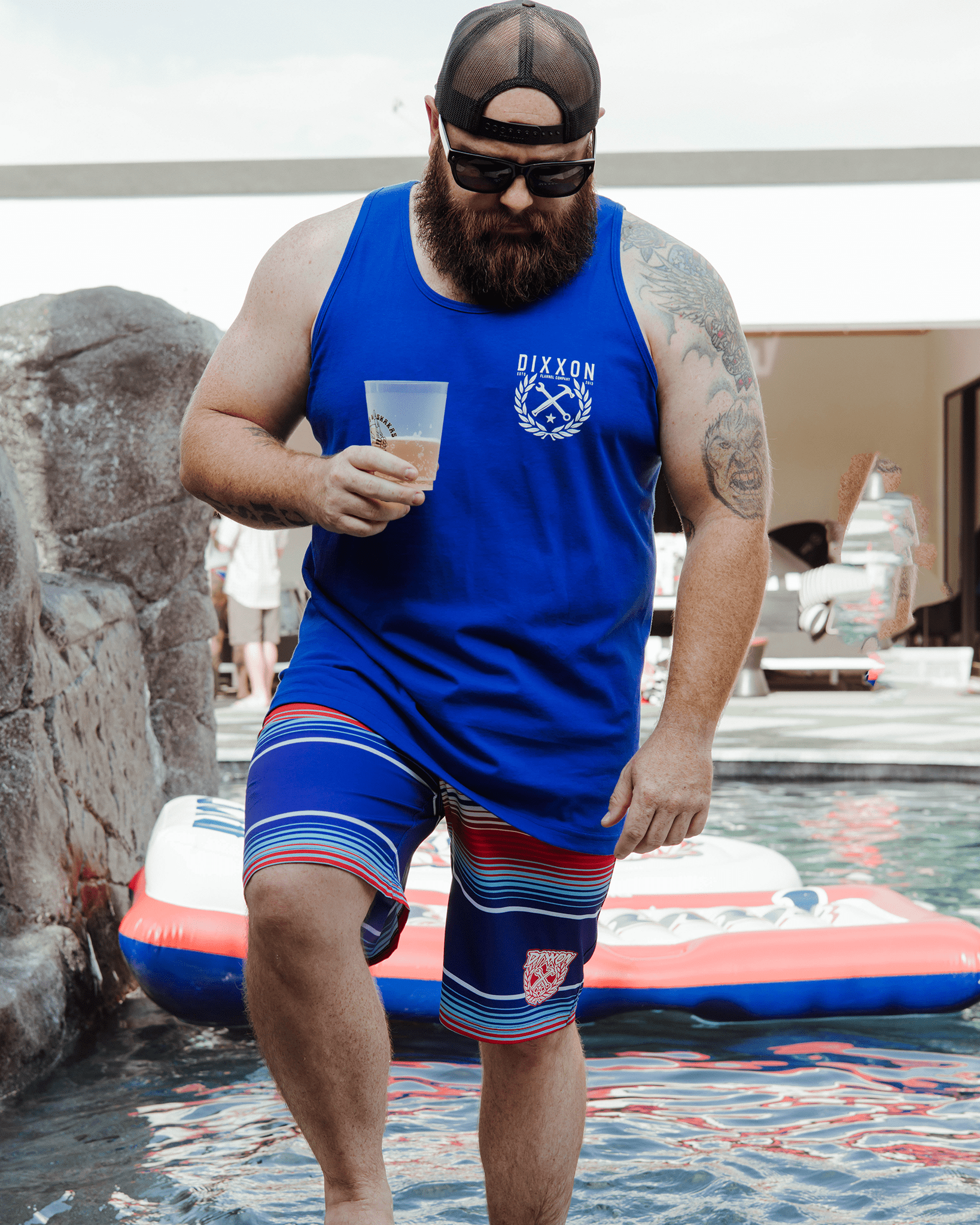 Serape Boardshorts - Red, White & Blue | Dixxon 2025