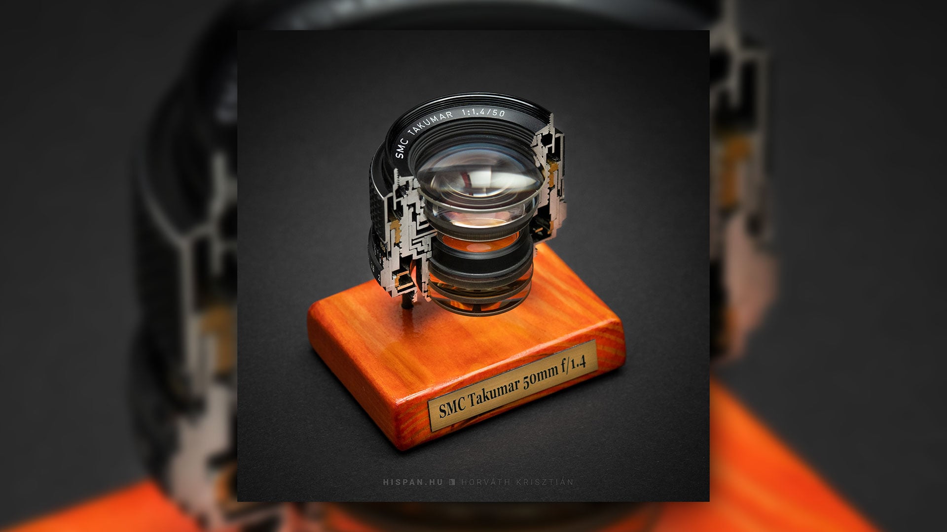 It took 20 hours to cut this SMC Takumar 50mm f/1.4 lens in half