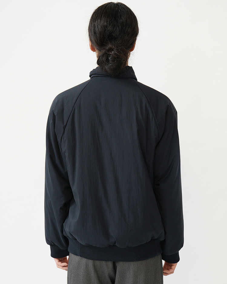 MAT AIRLY NYLON WOOL PADDED STAND JACKET / NAVY | ATON (MEN