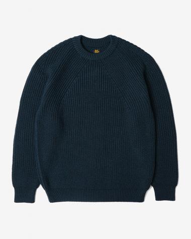SIGNATURE CREW NECK / DARK GREEN × NAVY | BATONER (MEN)(バトナー