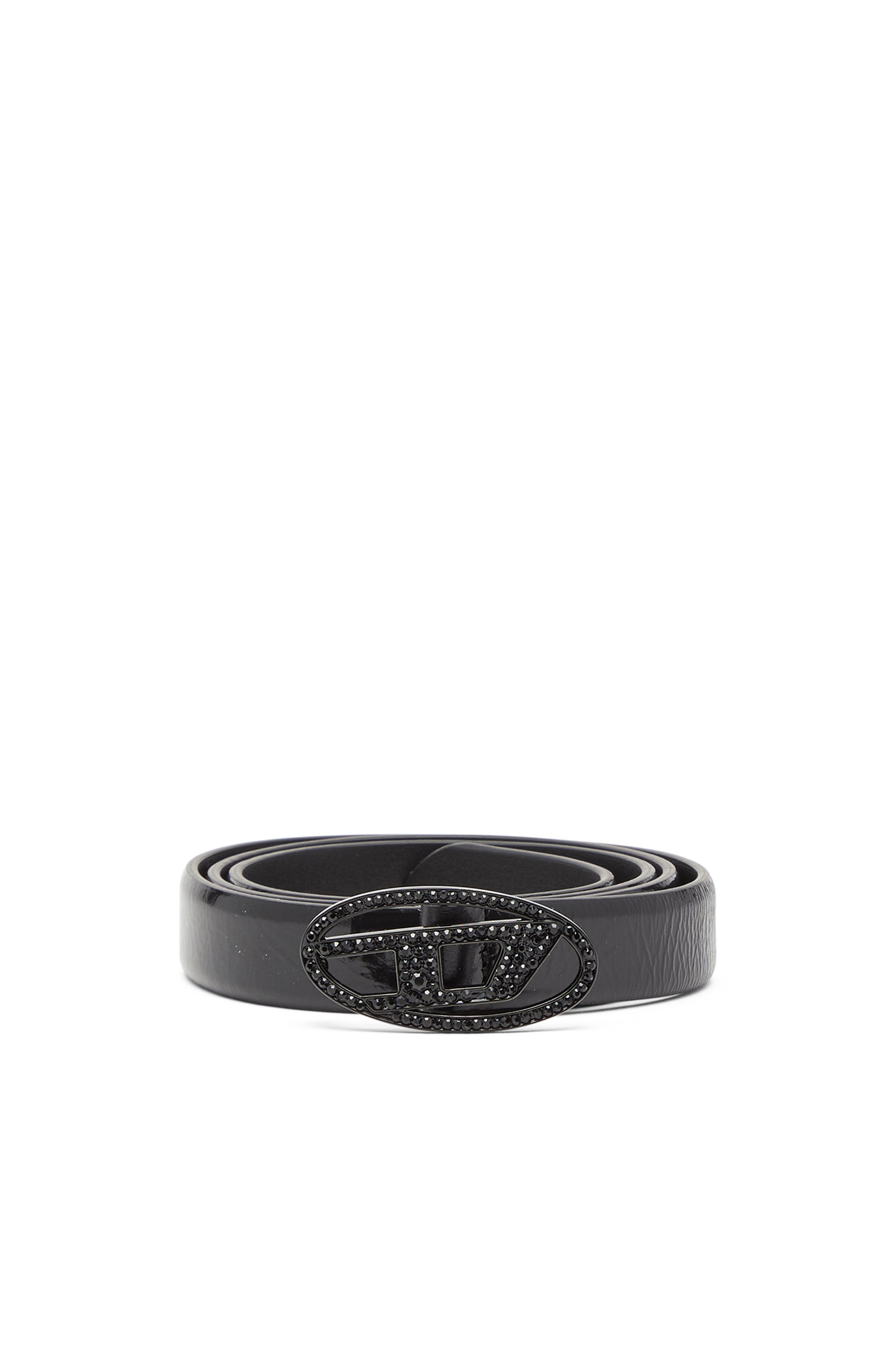 B-1DR-LAYER STRASS レザーベルト｜ブラック｜ウィメンズ｜DIESEL