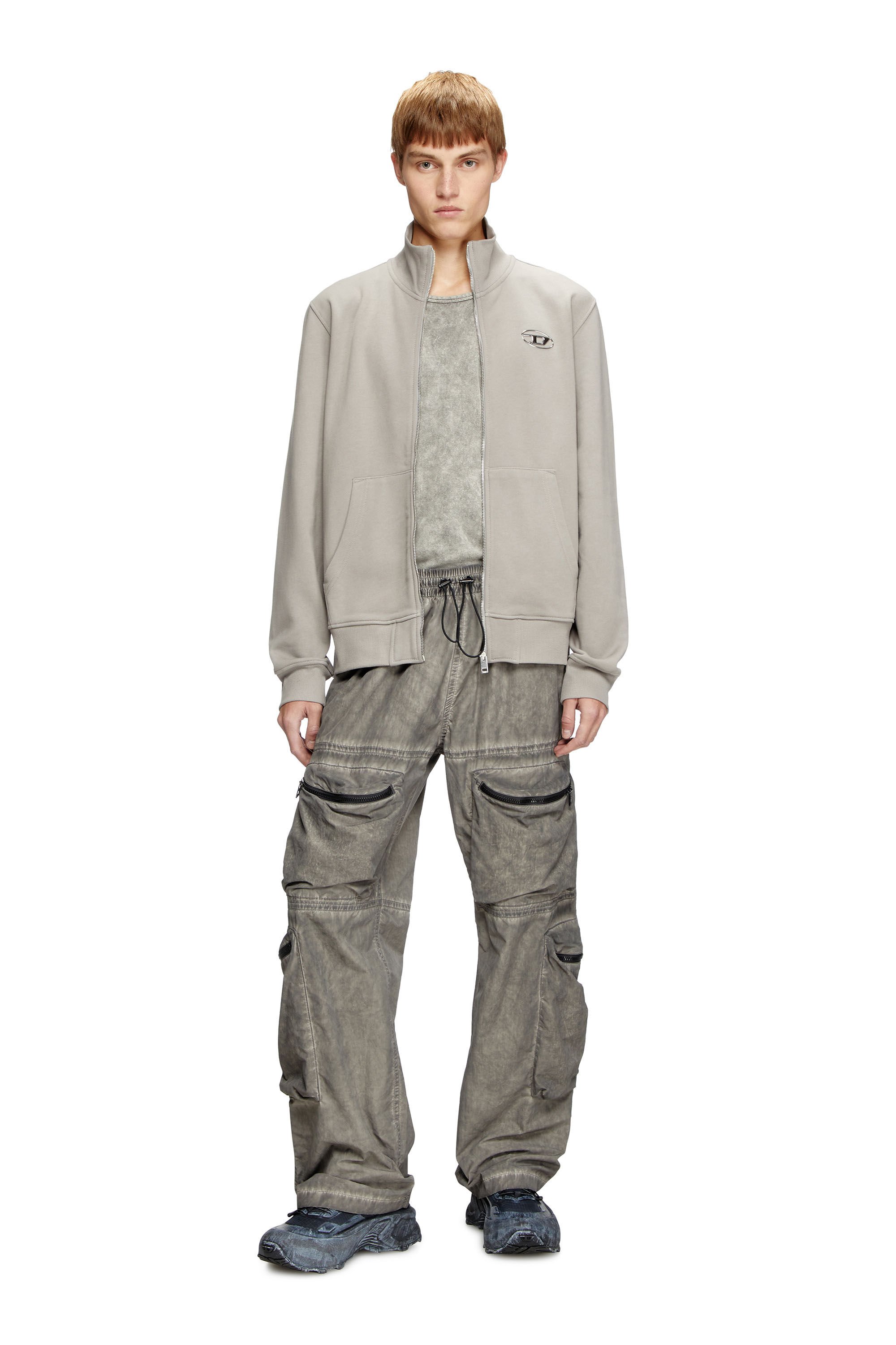 S-GINNI-ZIP-OD ジップアップスウェット｜グレー｜メンズ｜DIESEL