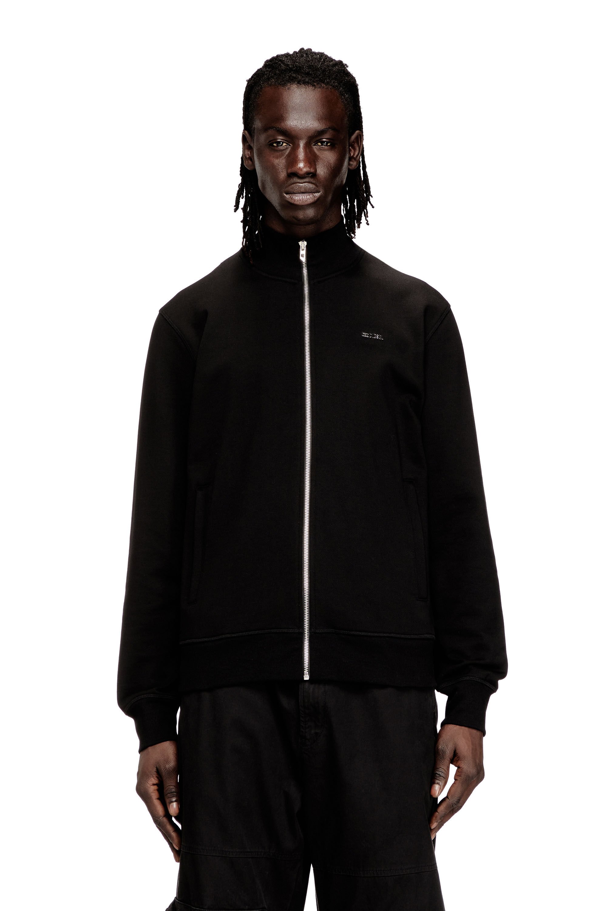 S-LOCK-MET ジップアップスウェット｜ブラック｜メンズ｜DIESEL