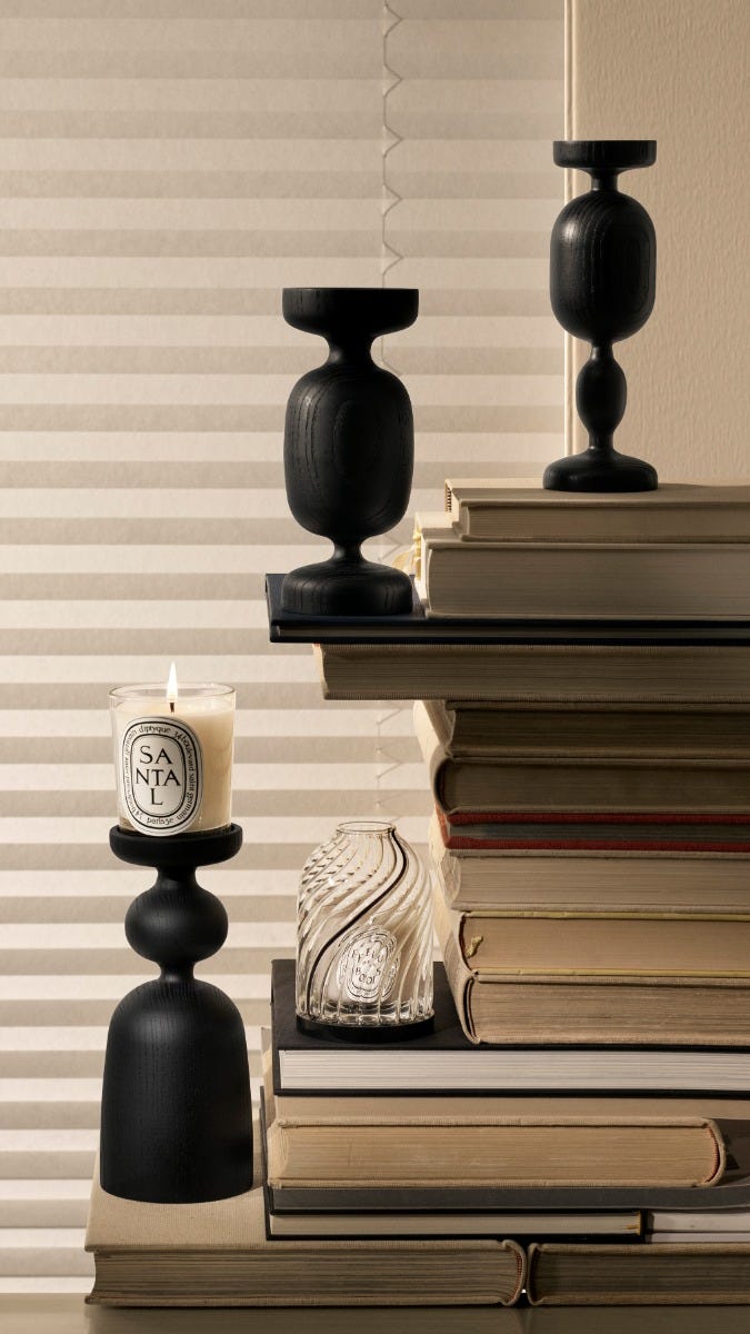 キャンドルホルダー コラム ブラック - クラシック キャンドル用