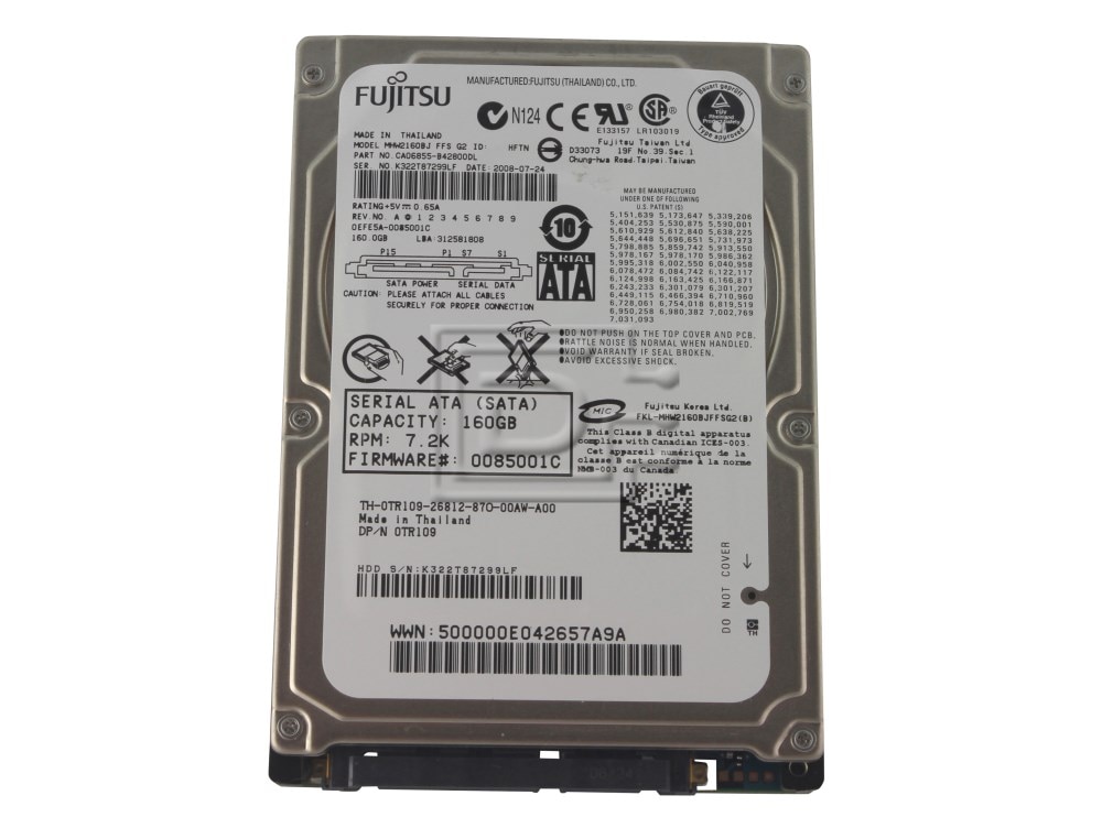 Fujitsu MHZ2160BJ 160GB SATA Hard Laptop Hard Drive