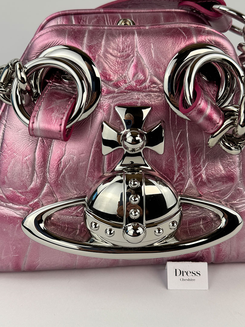 Pre-Owned Vivienne Westwood Pink Archive Orb Chain Handbag - Dress