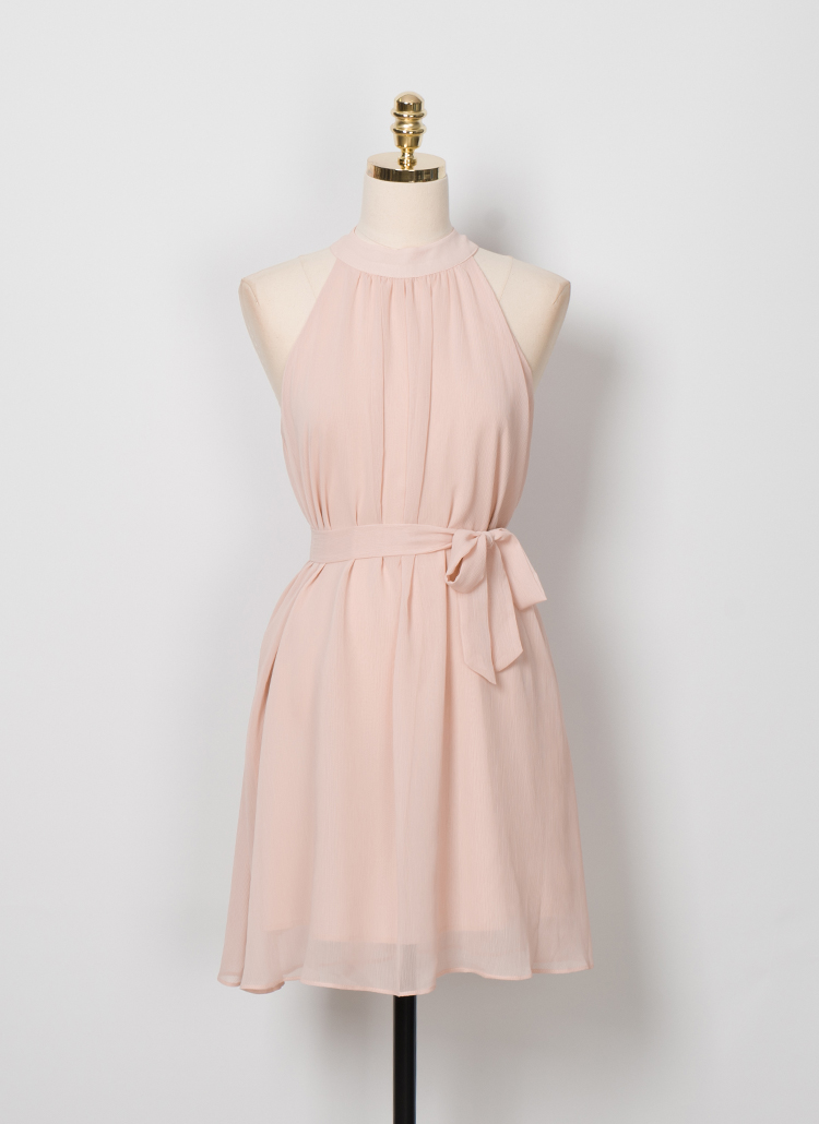 ホルターネックシフォンワンピース(ミニ) | レディースファッション