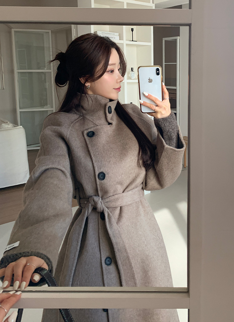 2WAYネックウールロングコート | レディースファッション通販 - DHOLIC