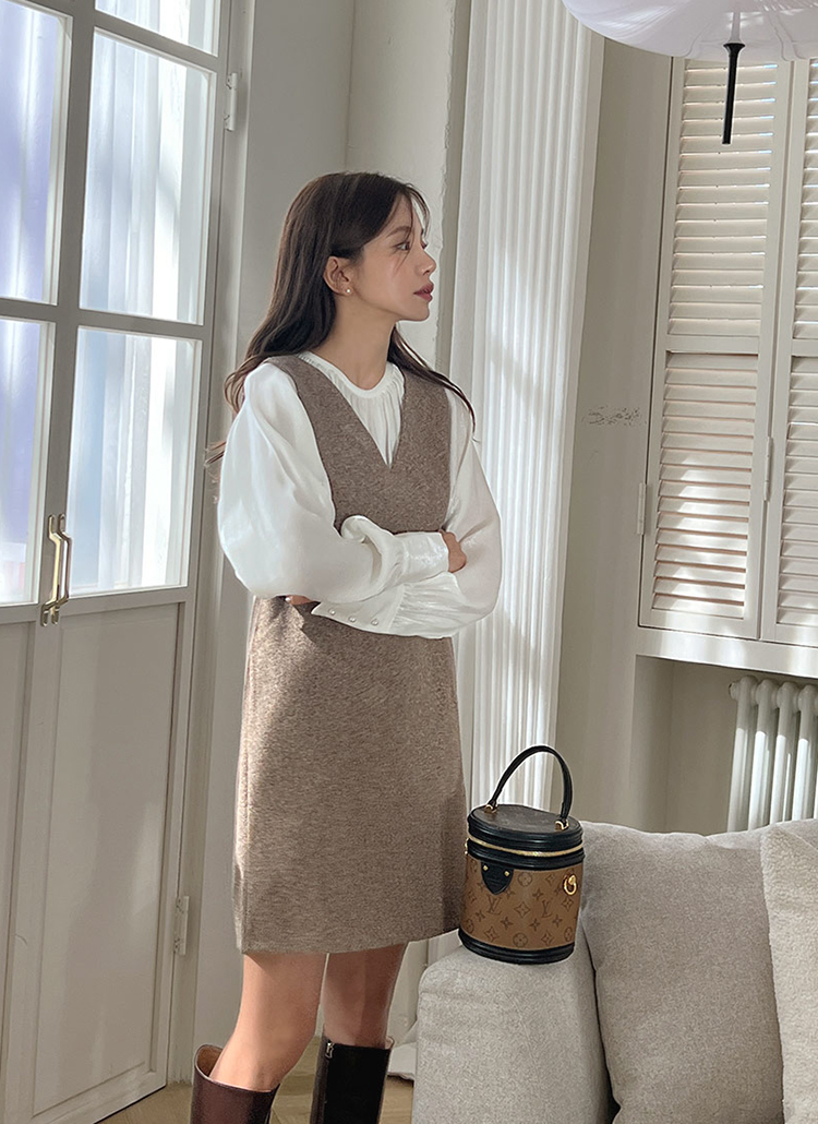 ウール混ノースリミニワンピース | レディースファッション通販 - DHOLIC