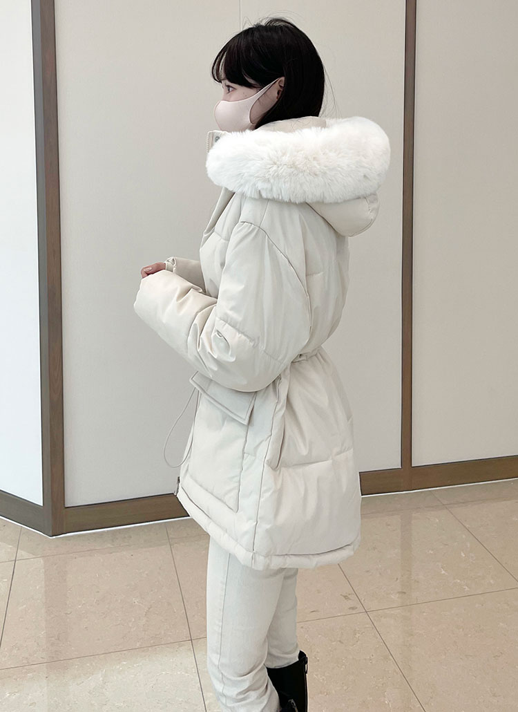 ドローコードエコファーフード中綿ジャンパー | レディース