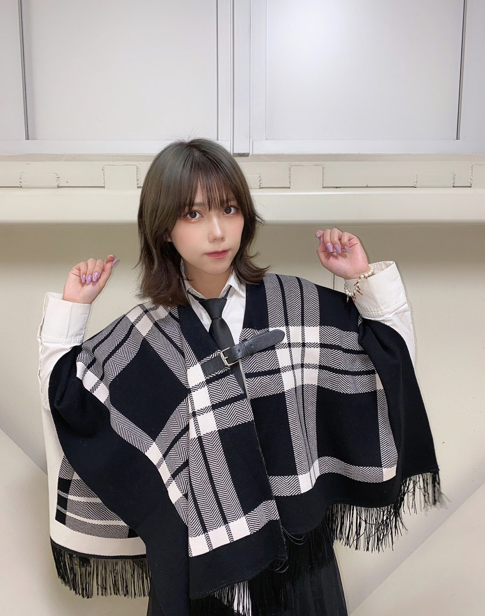 チェック柄ポンチョコート | レディースファッション通販 - DHOLIC