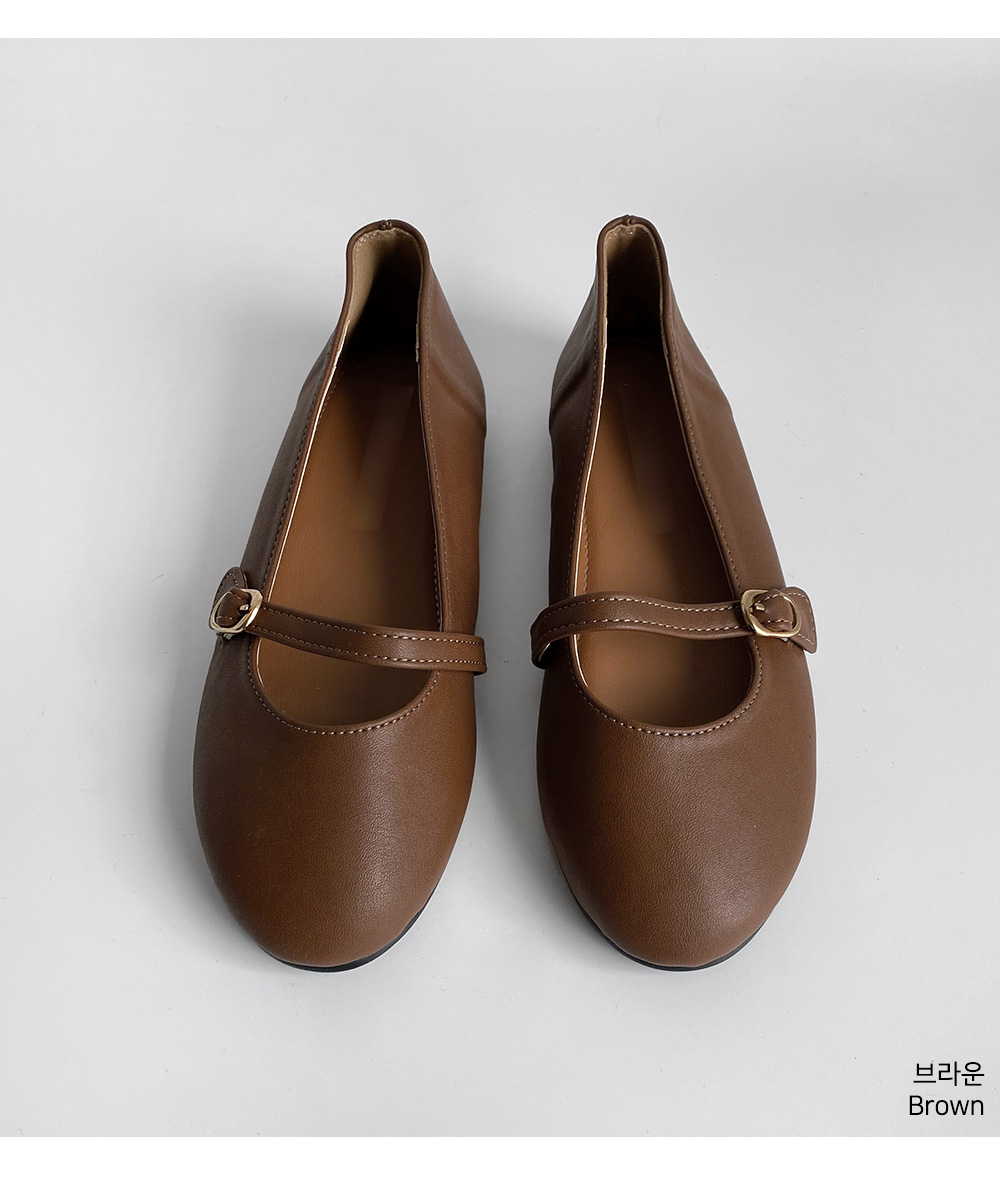 ラウンドストラップフラットシューズ | レディースファッション通販