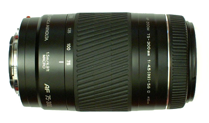 Minolta AF 75-300mm F4.5-5.6 D A-mount lens info