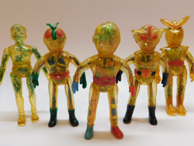 当時物 スケルトンソフビ 仮面ライダー 超人バロム 人造人間キカイダー