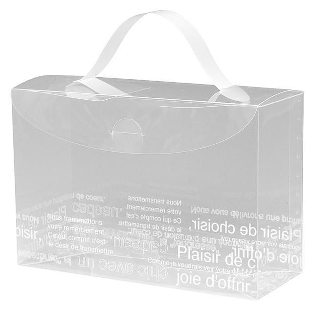 カフェオレハンドル付クリアPPBOX-L(W180×D70×H120): ギフトボックス
