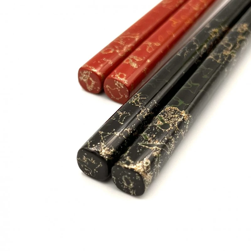 送料無料】津軽塗箸 梨地 黒赤々 夫婦箸セット【桐箱入】 - お買い物