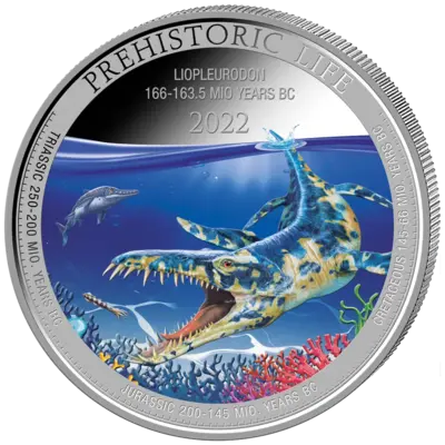 Buy 1 oz Silver Coin - Prehistoric Life - Liopleurodon - Color