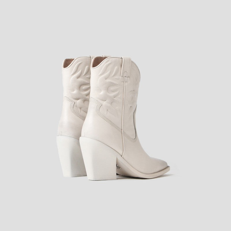 Bronx New Kole Off White Low Western Boots