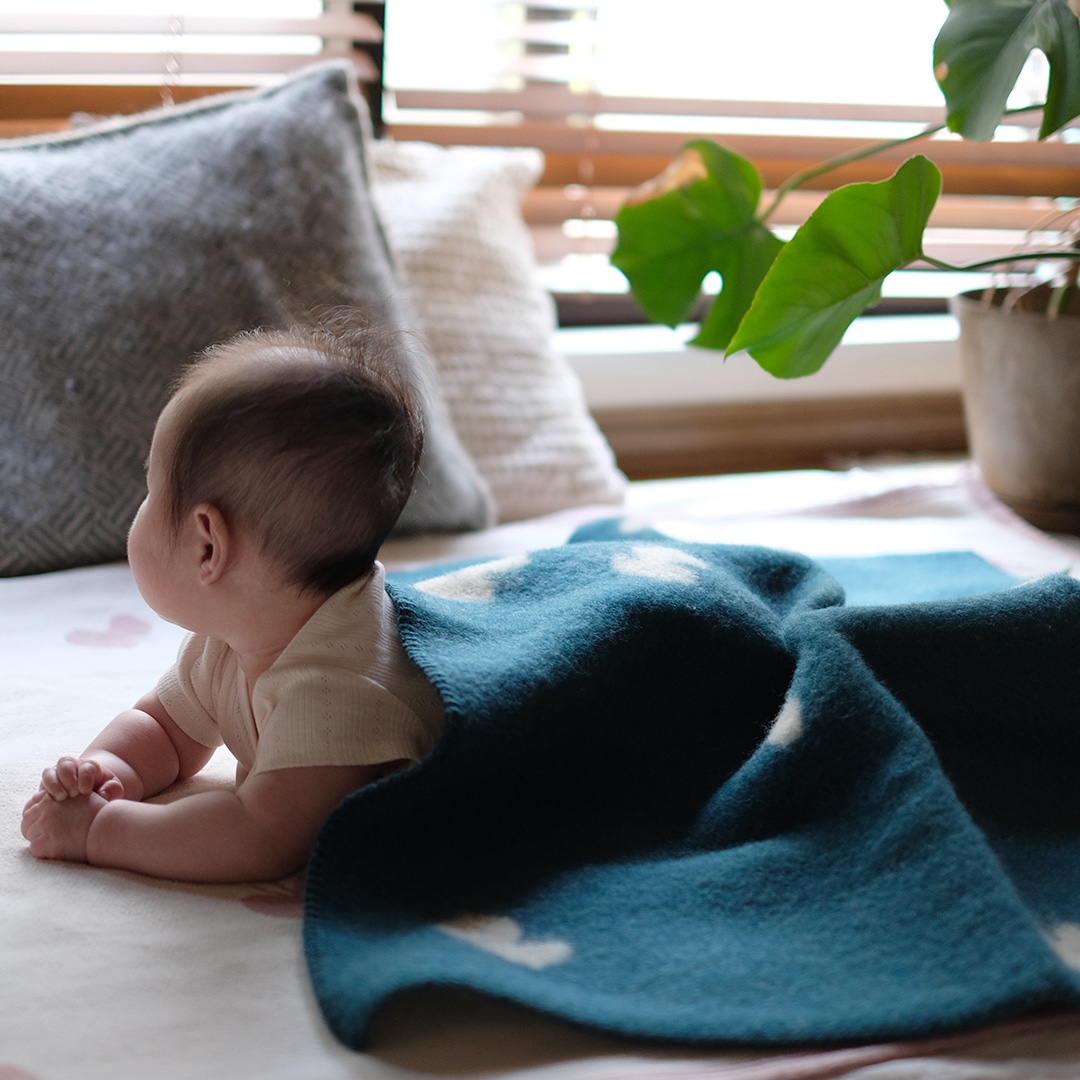 KLIPPAN/クリッパン ウール ミニブランケット CHOUCHO ブルーグリーン