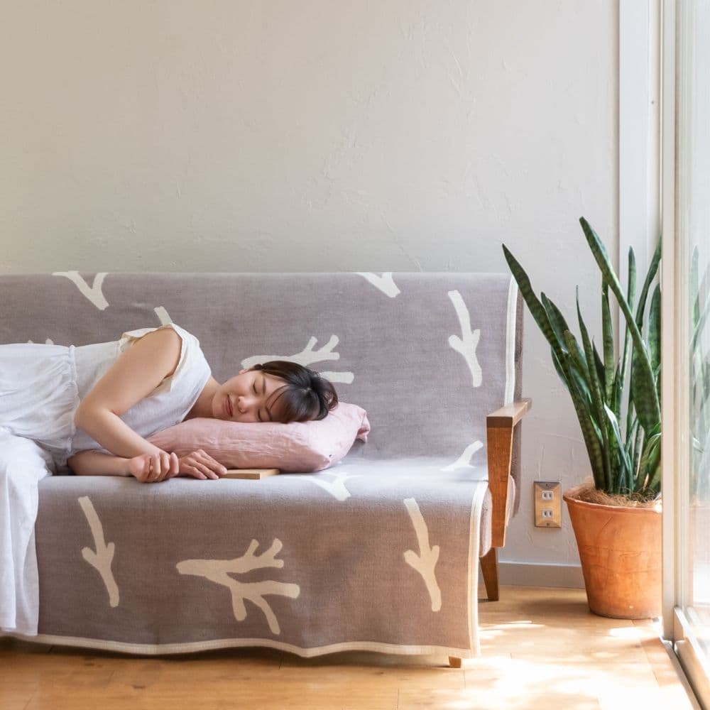 KLIPPAN/クリッパン シュニールコットン シングルブランケット CORAL