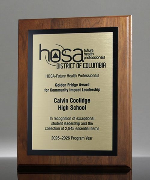 Genuine Walnut Award Plaque | Sublimated Plate | Edco Awards
