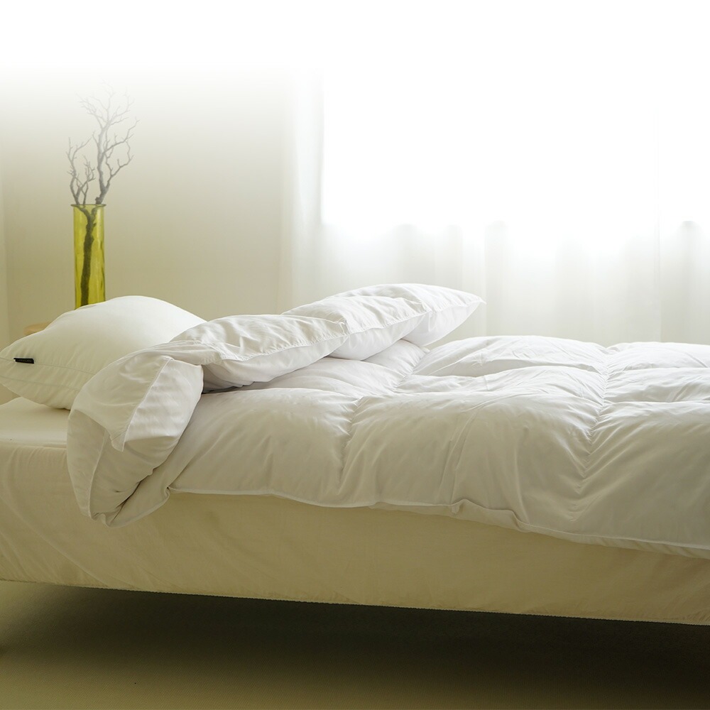 ホテルテイスト 羽毛掛け布団 日本製 抗菌防臭加工 シングルサイズ 150
