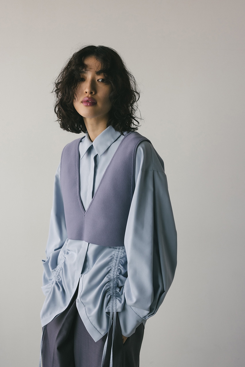 STYLEMIXER | ベストセットギャザーシャツ (シャツ・ブラウス ) |SHEL