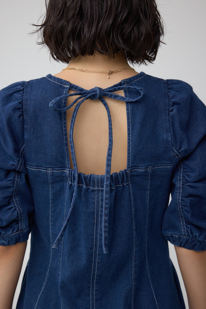 AZUL BY MOUSSY | フロントジップ半袖デニムワンピース (ワンピース