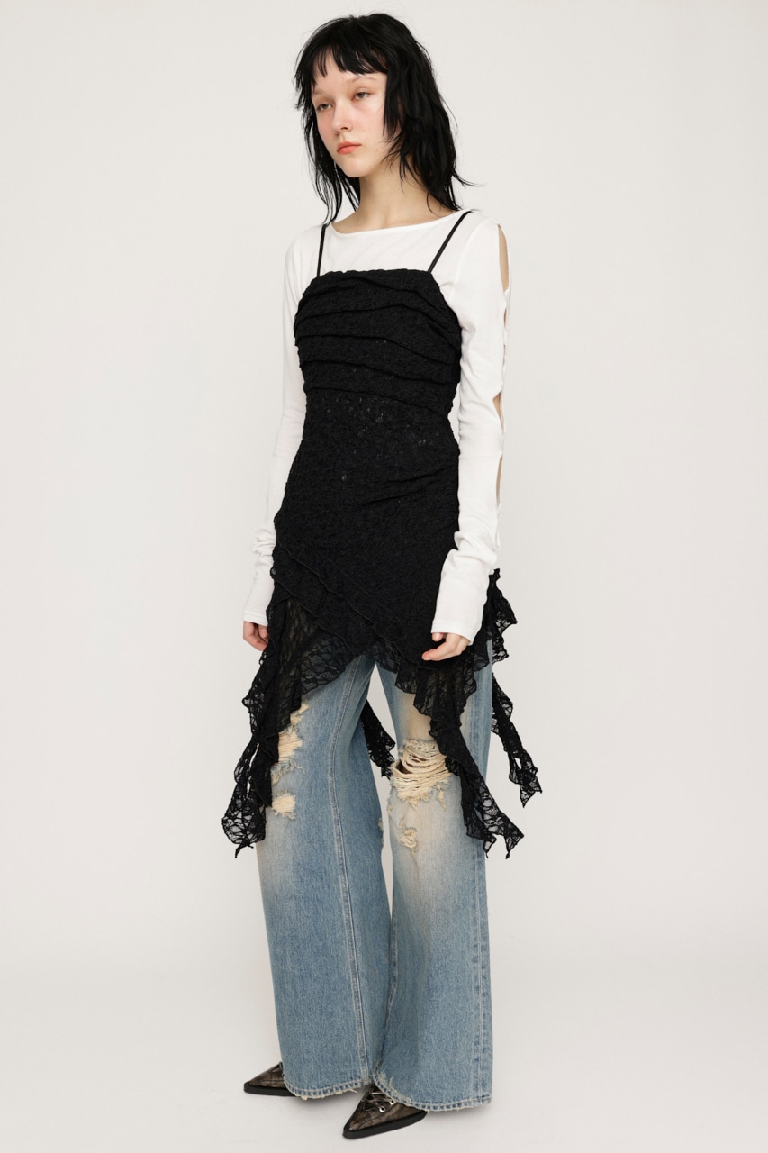 SLY | TUCKED LACE RUFFLE キャミソール (キャミソール ) |SHEL'TTER