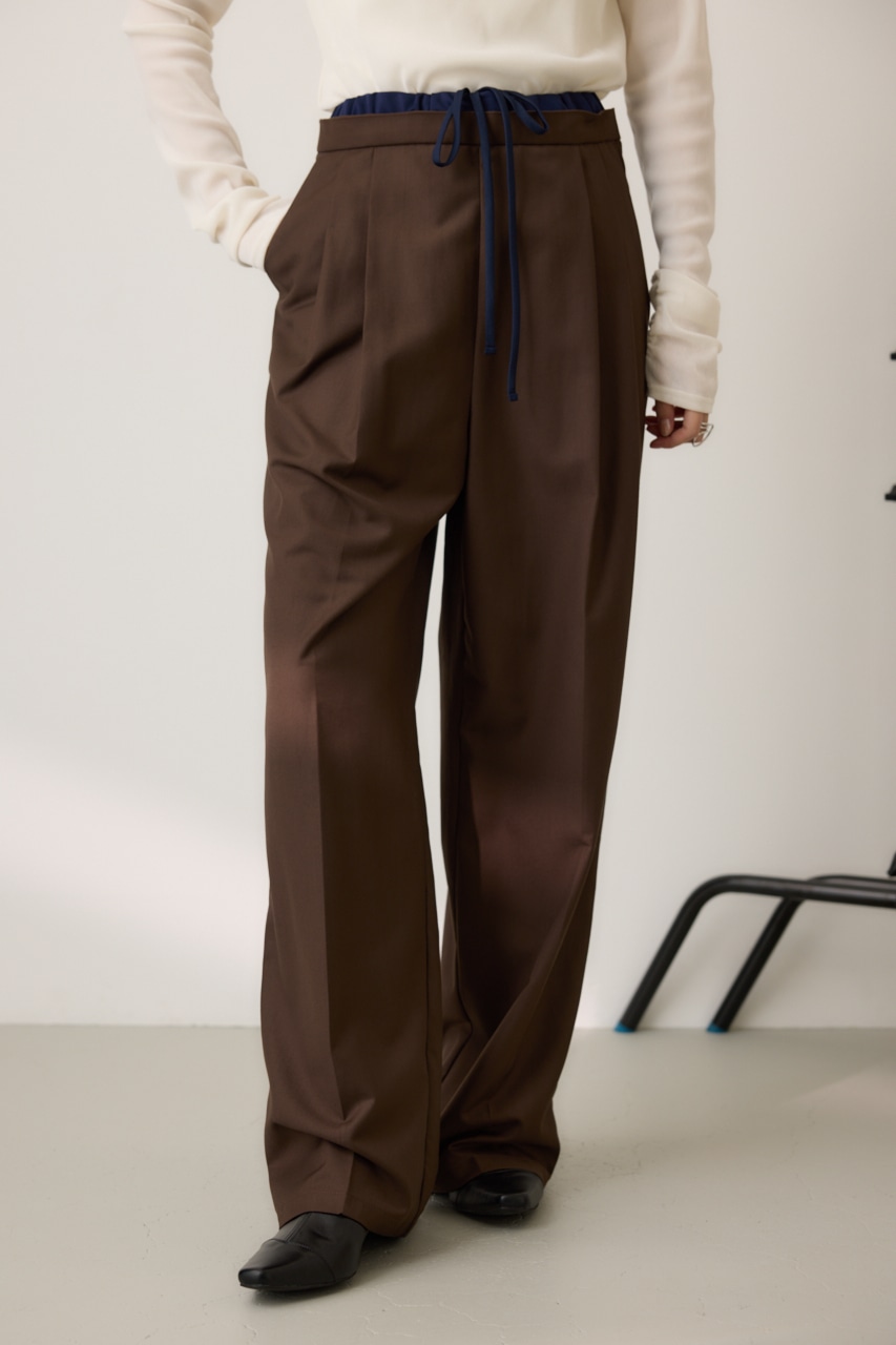 crie conforto | ダブルウエストタックワイドパンツ (パンツ ) |SHEL
