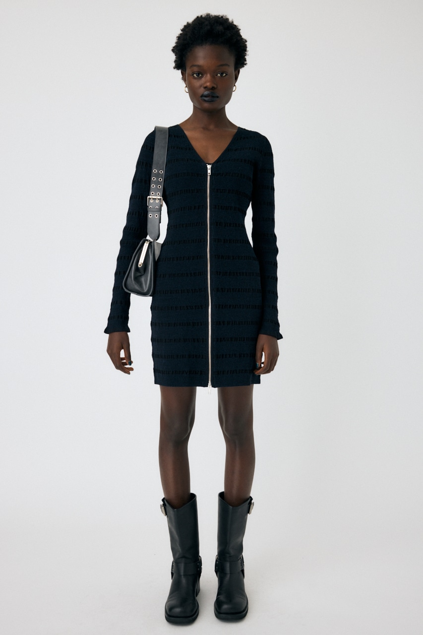 MOUSSY | OPEN STITCH KNIT MINI ドレス (ワンピース(ミニ・ミディアム