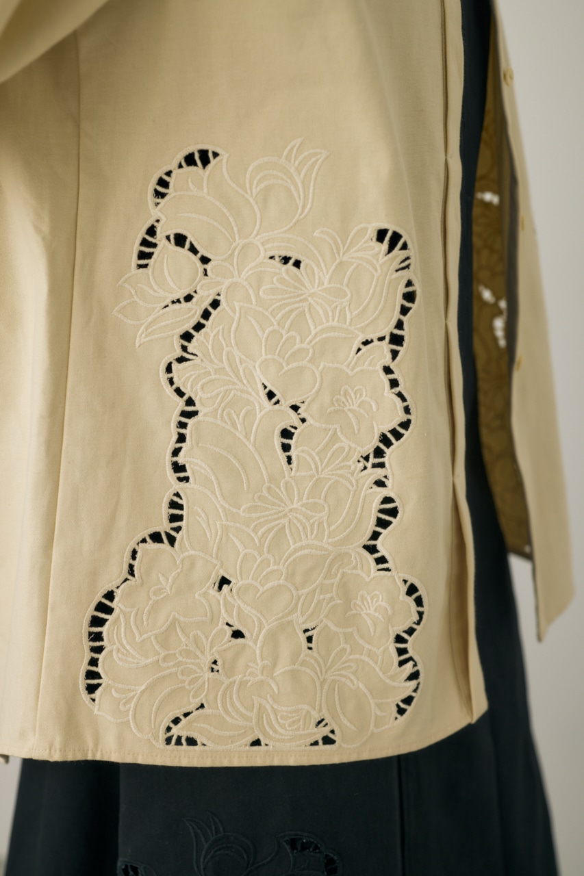 M_ | カットワーク刺繍オーバーシャツ オーガニックコットン使用