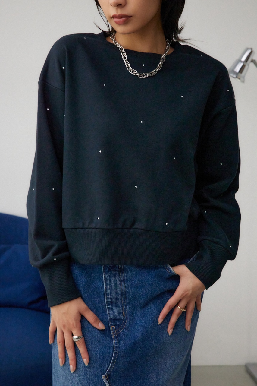 AZUL BY MOUSSY | ラインストーンウラケトップス (スウェット