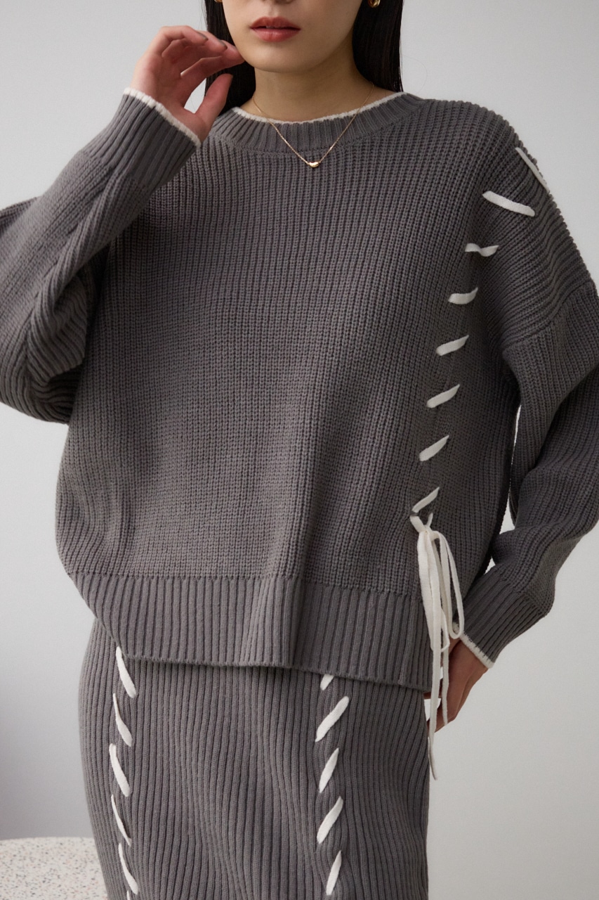 AZUL BY MOUSSY | ステッチデザインニットトップス (ニット ) |SHEL