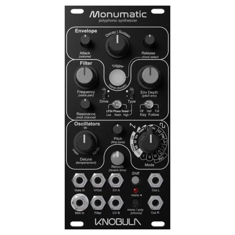 Knobula Monumatic Eurorack Polyphonic Synthesizer Module (Dark