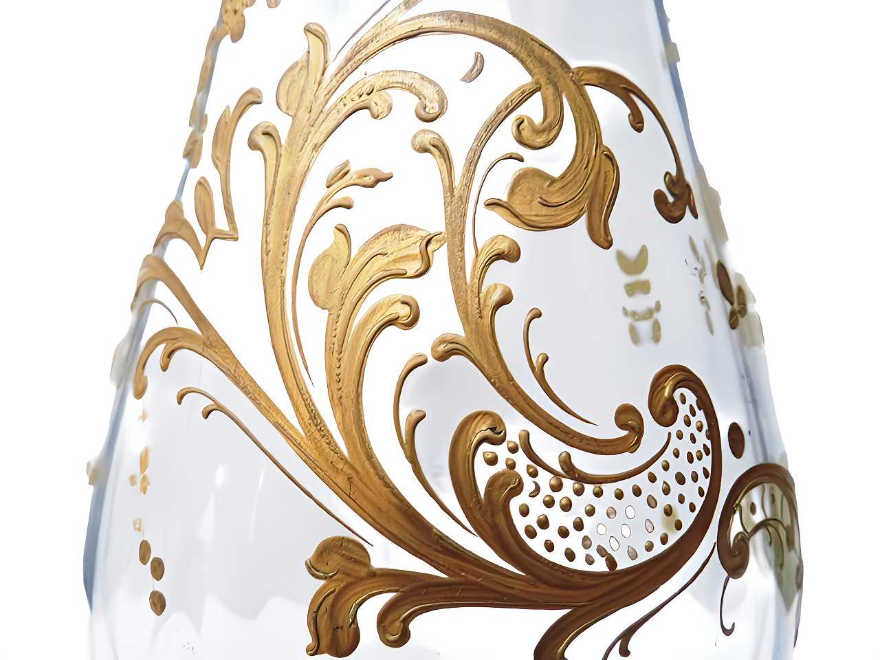 優美 オールドバカラ 金彩フラワーベース - 薔薇と天使のアンティーク