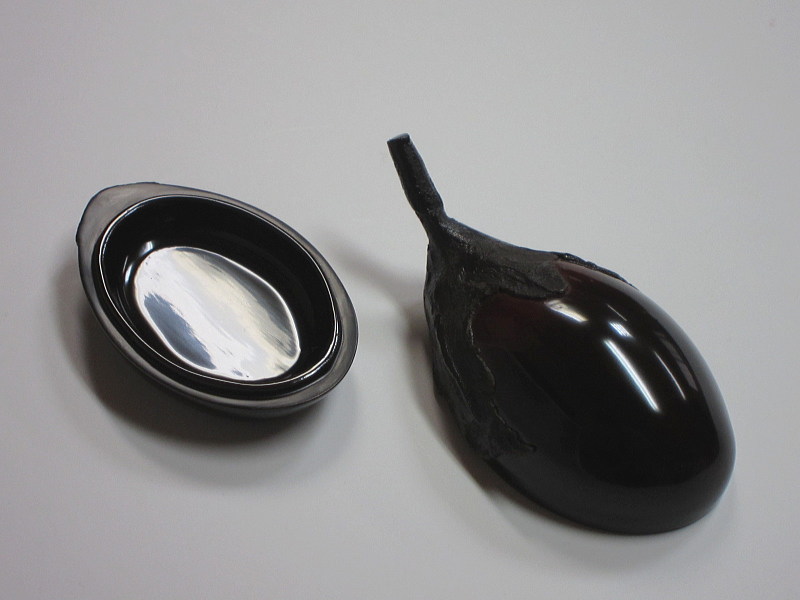 茶道具商(有)越中屋 乾漆茄子香合 輪島塗 充雅造 共箱