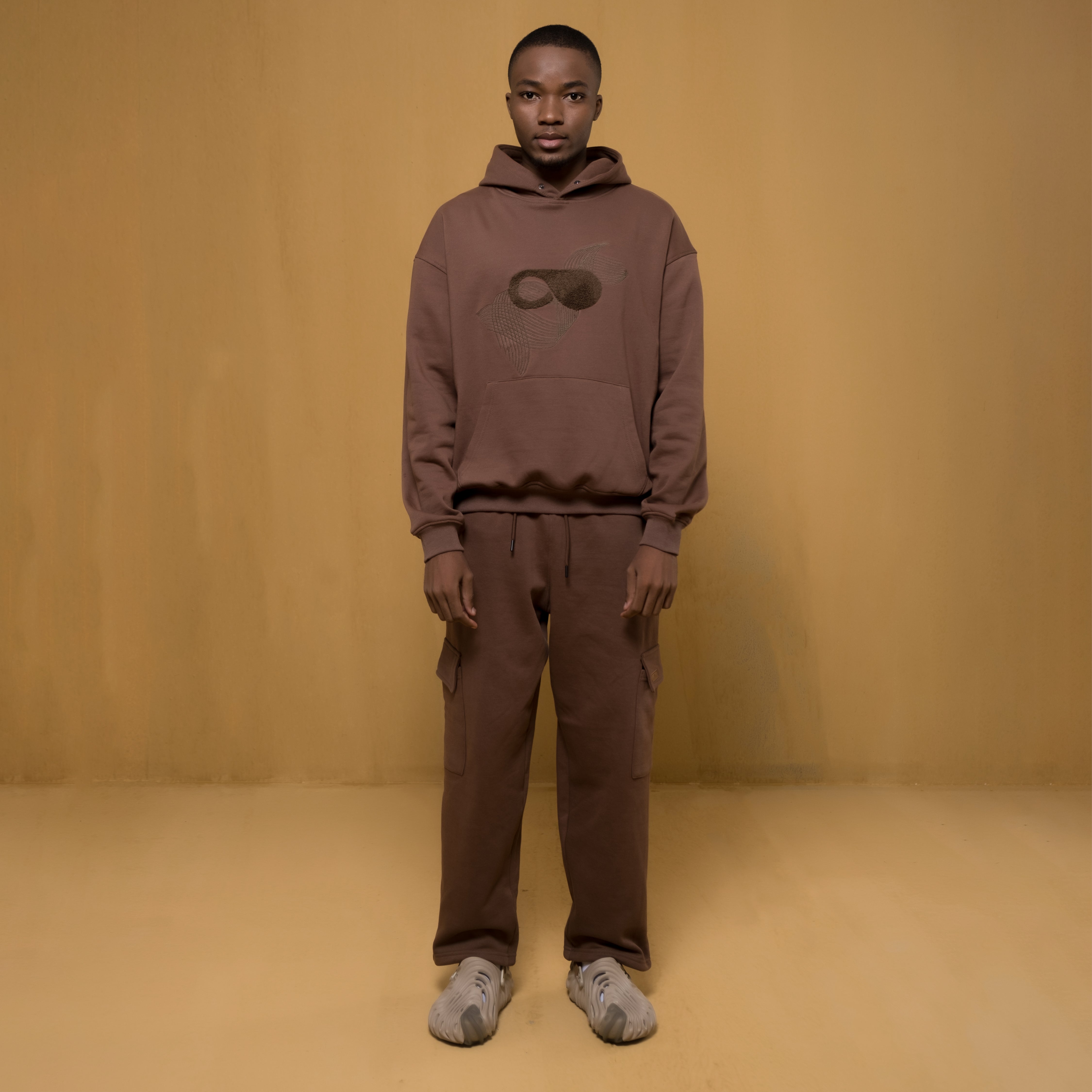 Chocolate Brown Embroidered Hoodie and Jogger Set – ETERNCE