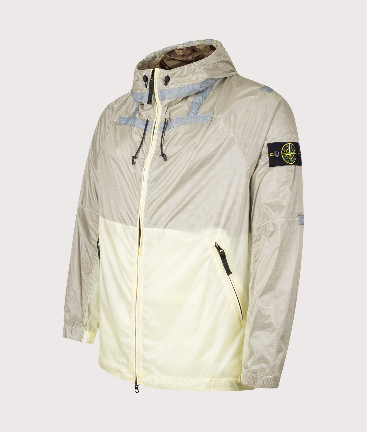 Ripstop Light Hooded Jacket in Ivory | STONE ISLAND | EQVVS