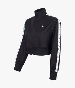 Fred Perry | Cropped taped track jacket in black | EQVVS Womens
