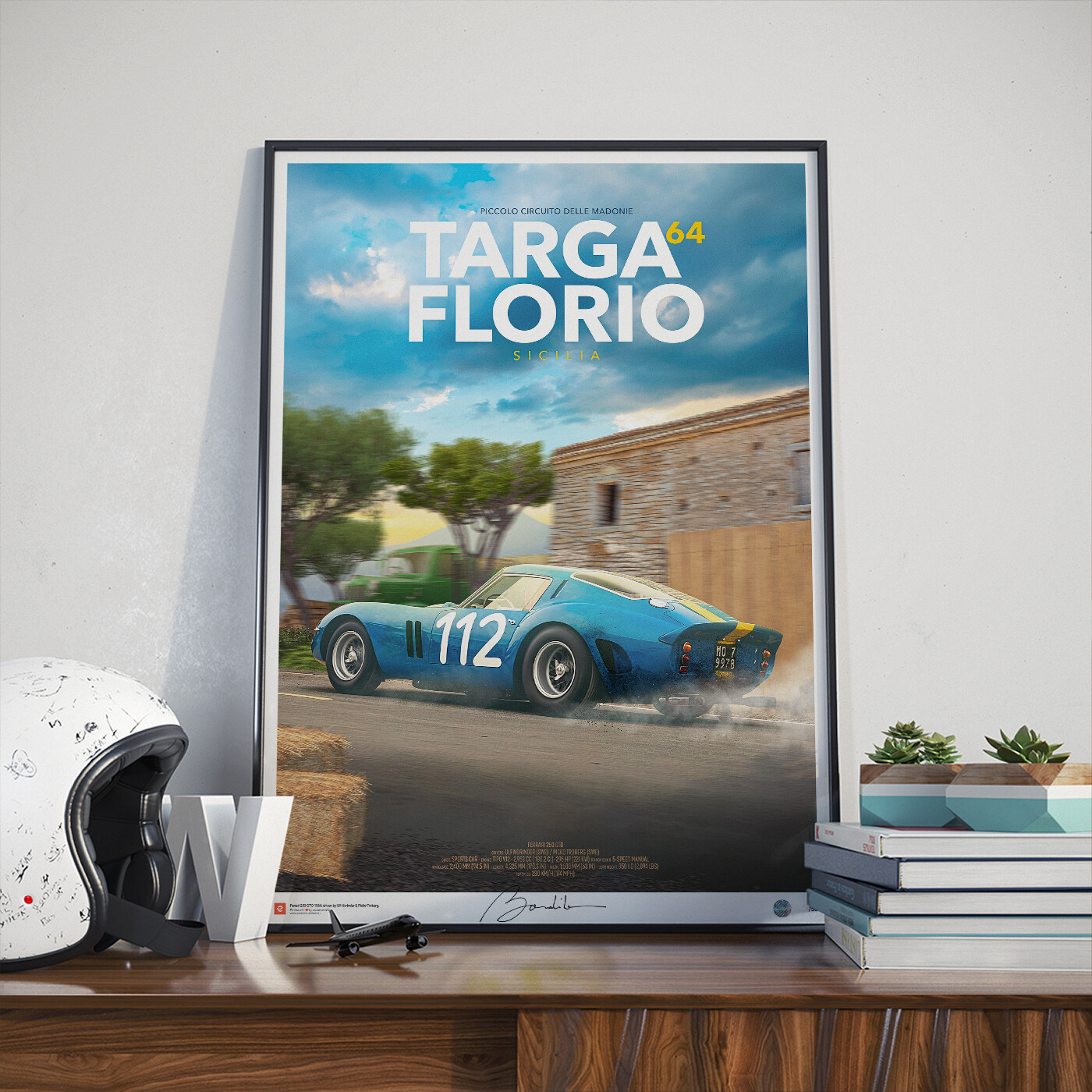 Poster Ferrari 250 GTO - Targa Florio 1964