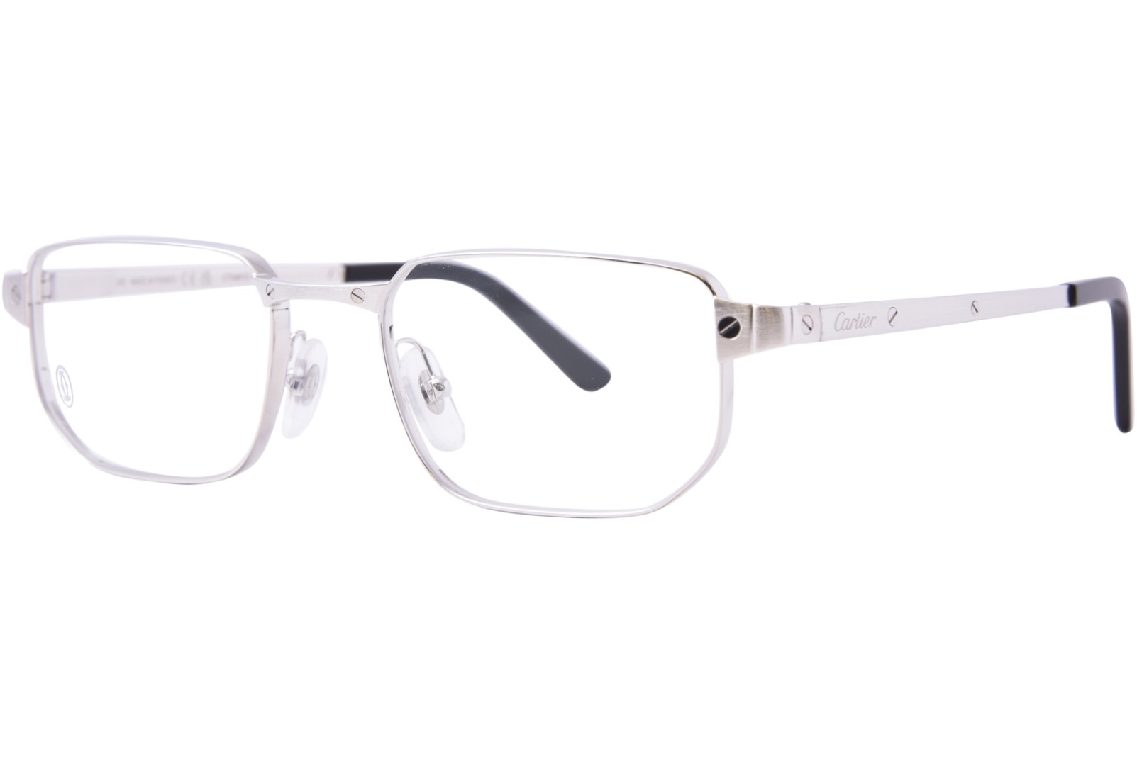 Cartier CT0481O 002 Eyeglasses Men's Silver Full Rim Rectangle