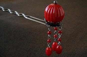 アンティーク紅珊瑚風かんざし | FourSeason雑貨テイストの