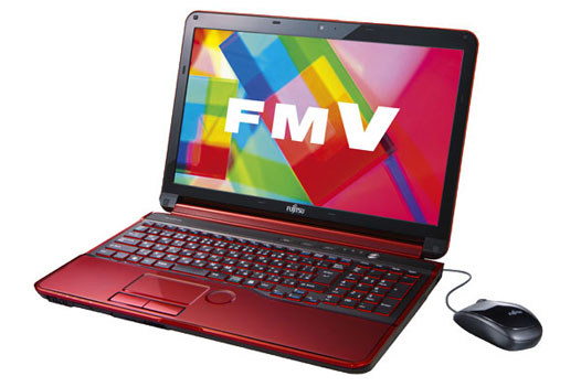 168 富士通 赤 ノートPC 初心者用ガイド本付 168 富士通 赤 ノートPC