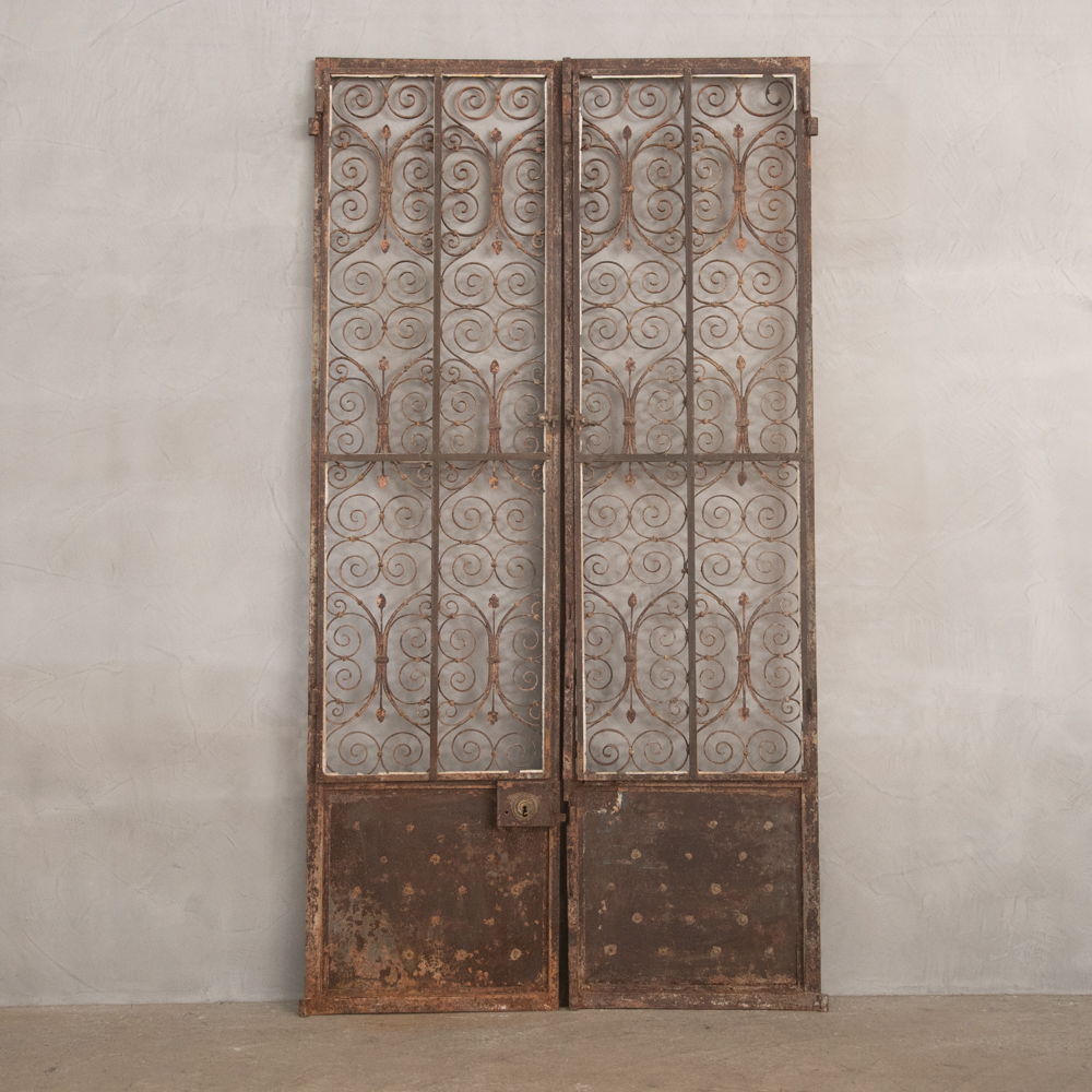 アンティーク アイアンフェンス(2枚組) – フランス、ヨーロッパの