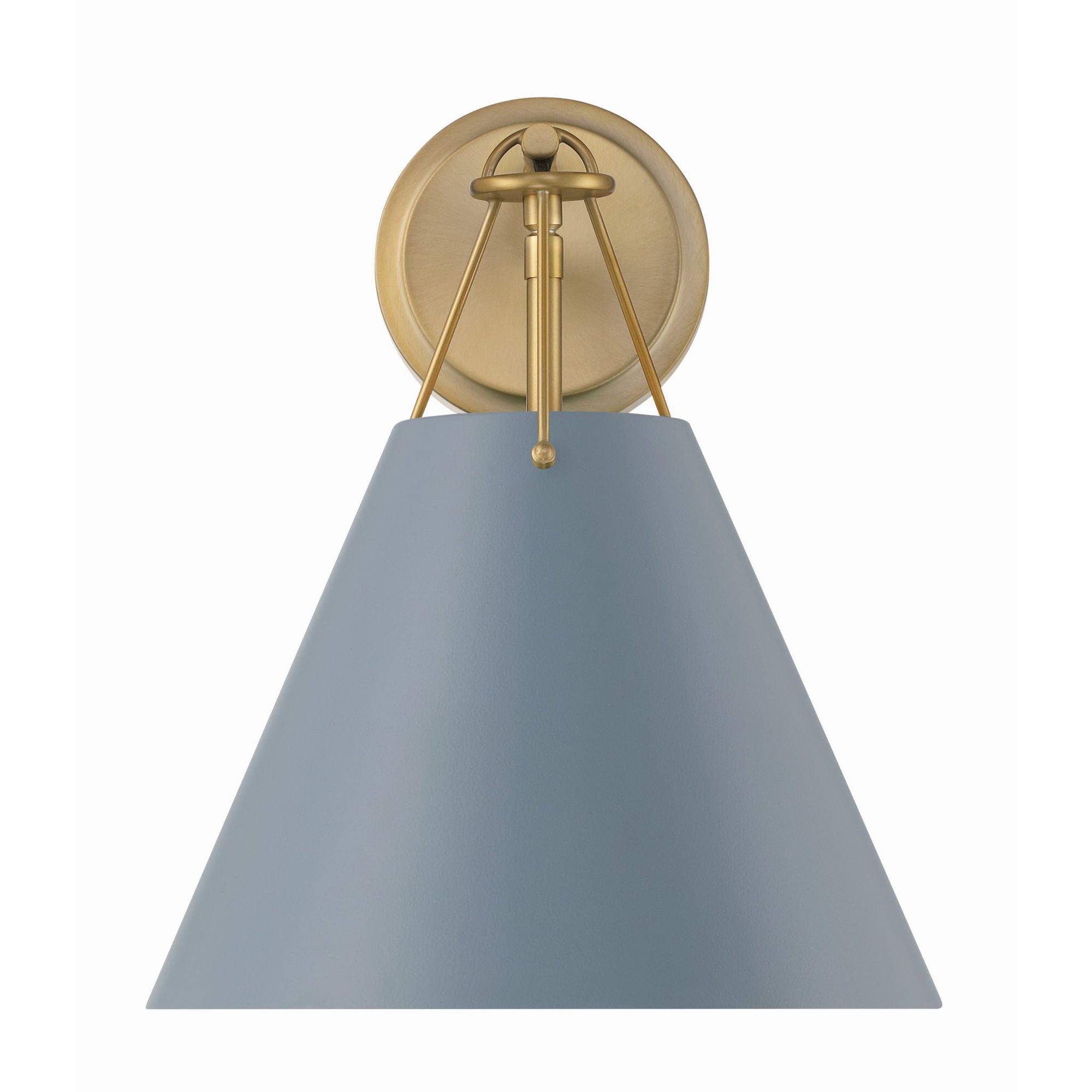 Xavier 1 Light Vibrant Gold + Blue Sconce Steel Shade 10