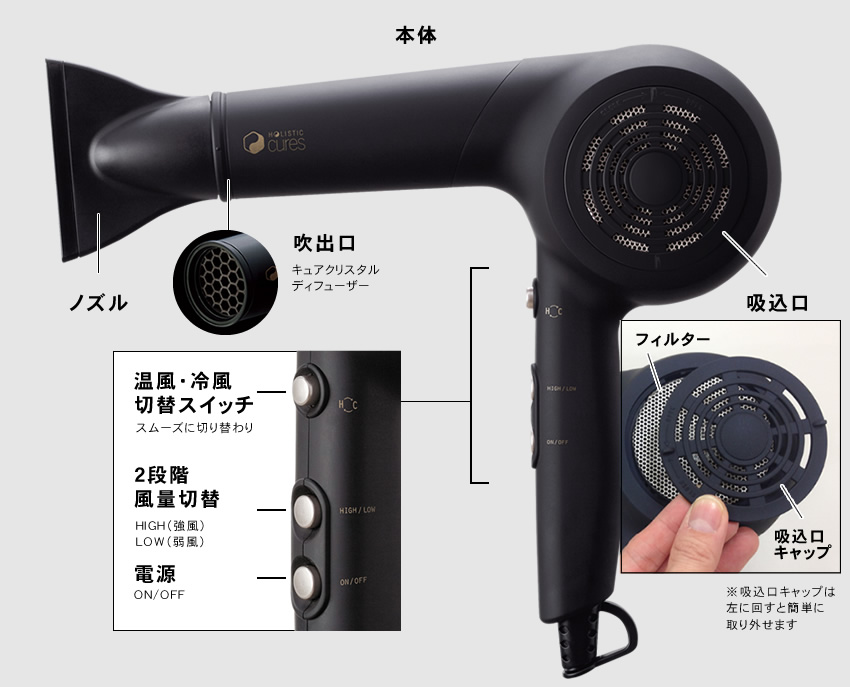 ホリスティックキュア ドライヤー (CCID-P01B) ホリスティックキュアー
