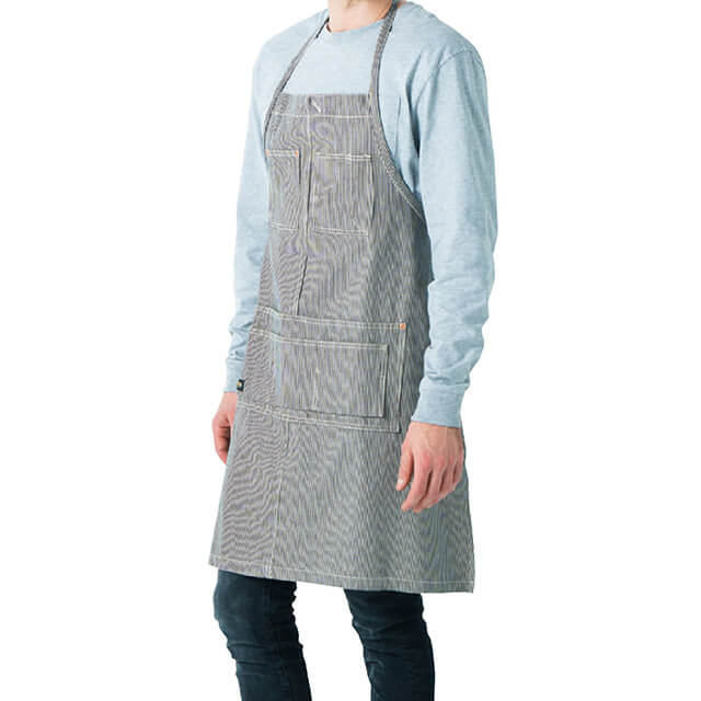 デニムストライプエプロン（首掛け）[SOWA 10121]｜オリジナルプリント