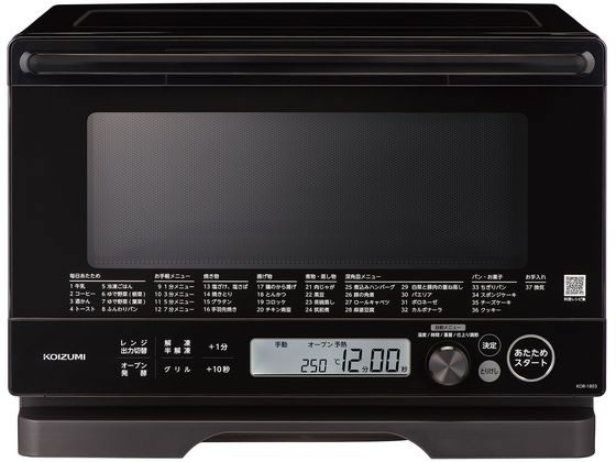コイズミ オーブンレンジ フラット 大型液晶 18L 黒 KOR1803K 通販